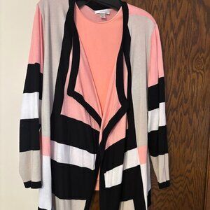 CJ BANKS Open Cardigan (3x) and matching Top (3x) for any occasion